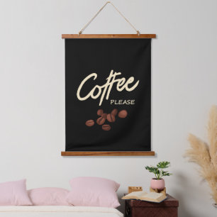 Koffie Alsjeblieft Koffieliefhebber Hangend Wandkleed