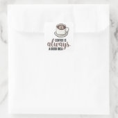 Koffie altijd goed idee vierkante sticker (Tas)