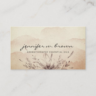 Koffie Aquarel botanische Etherische Oliën Bladrij Visitekaartje