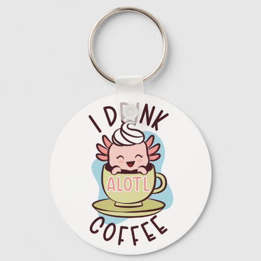 Koffie Axolotl Sleutelhanger (Voorkant)