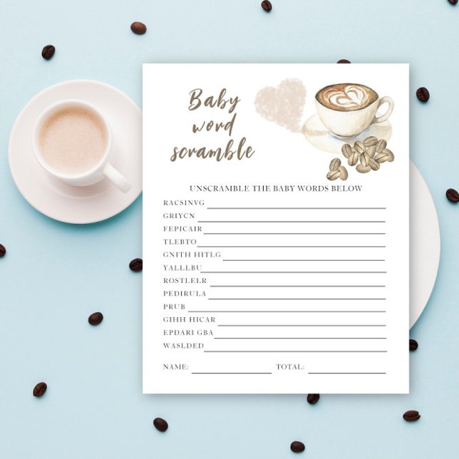 Koffie baby shower - Baby Word Scramble (Creator heeft geüpload)