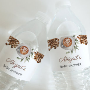 Koffie Baby shower - Etiket waterfles