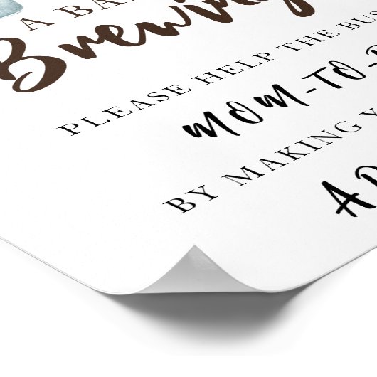 Koffie baby shower - Help de drukke moeder-to-be Poster (Hoek)