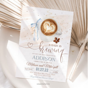 Koffie baby shower Is Brouwen strik Kaart
