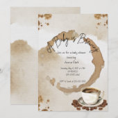 koffie-Baby shower Kaart (Voorkant / Achterkant)