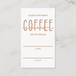 Koffie Baby shower Koffieboon Gissen Spel Kaart