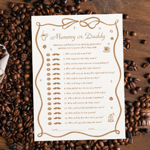 Koffie Baby shower Raad wie spel Kaart