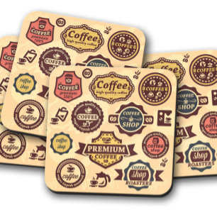 Koffie- badges   Coffee Cork Onderzetter set