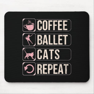 Koffie Ballet Katten Herhaal Grappige Dansende Dan Muismat