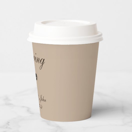 Koffie-beannen Vrijgezellenfeest beige papieren be Papieren Bekers (Links)