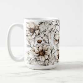 Koffie bevlekte bloemen - Koffieverslaafden Koffiemok
