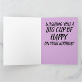 KOFFIE BIRTHDAY BIG NEON RETRO FRAMABLE KAART (Binnen)