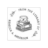 Koffie & Boeken Boho Persoonlijk Bibliotheek Ex Li Rubberstempel (Afrduk)