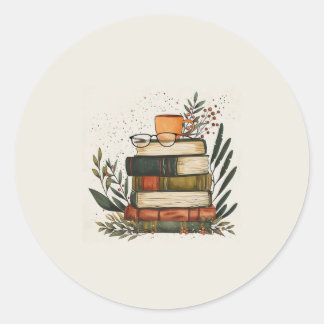 Koffie Boeken Stapel Sticker