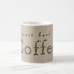 KOFFIE boon typografie natuurlijke kraft papier mo Koffiemok