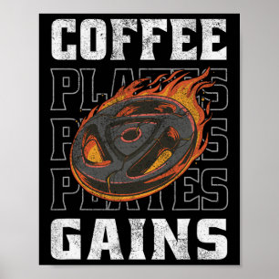 Koffie Borden Krijgt Gym Outfit Gewichtheffen Work Poster