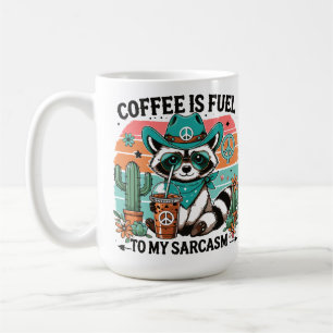 Koffie Brandstof Sarcasme Grappige Wasbeer Koffiemok