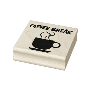 KOFFIE BREAK CUP RUBBER STAMP 	RUBBERSTEMPEL