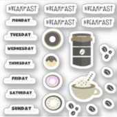 Koffie Breakfast Calender Planner Stickers (Voorkant)