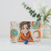 Koffie-Briefkaart Briefkaart (Staand voorkant)