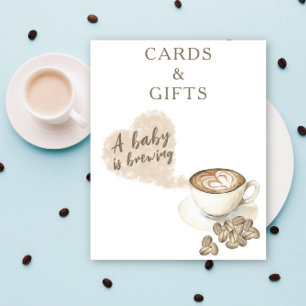Koffie brouwen baby shower Kaarten en geschenken Poster