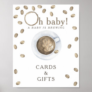 Koffie brouwen baby shower Kaarten en geschenken Poster