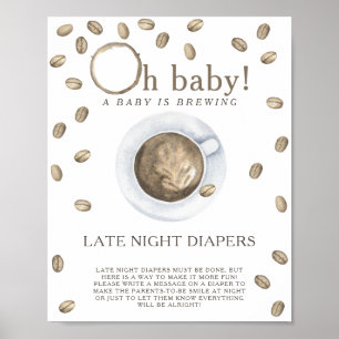 KOFFIE BROUWEN - Late night luiers spel Poster