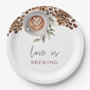Koffie Bruidsmeisjesfeest - Liefde is aan het broe Papieren Bordje