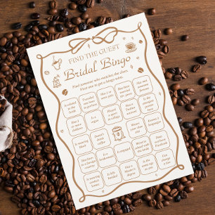 Koffie Bruiloft Feest Vind de Gast Bingo Spel Kaart