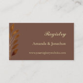 Koffie Bruin en Goud Blad Bruiloft QR Registry Informatiekaartje (Voorkant)