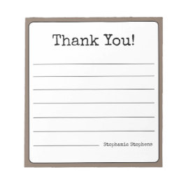 Koffie Bruin Retro Dank Je Wel Jouw Naam Gestreept Notitieblok