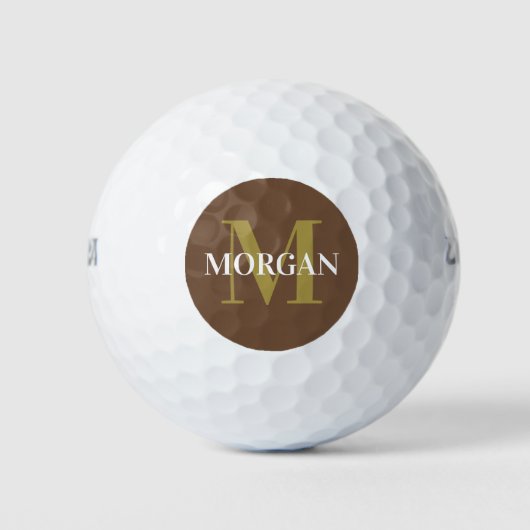 Koffie Bruin Stevige Kleur Golfballen (Voorkant)