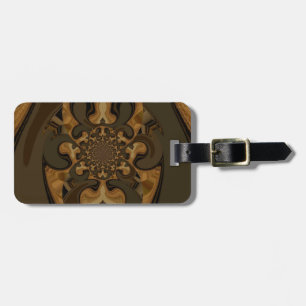Koffie Bruin Vloeistof Kaleidoscoop Art Print Bagagelabel