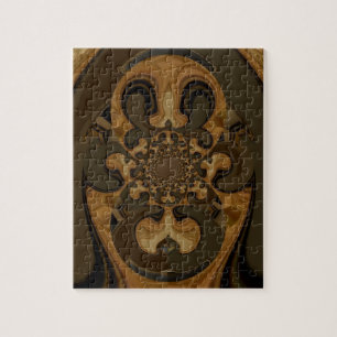 Koffie Bruin Vloeistof Kaleidoscoop Art Print Legpuzzel