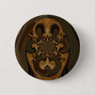 Koffie Bruin Vloeistof Kaleidoscoop Art Print Ronde Button 5,7 Cm