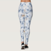 Koffie Bruine Nep Denim Blauwe Abstracte Leggings (Achterkant)