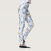Koffie Bruine Nep Denim Blauwe Abstracte Leggings (Rechts)