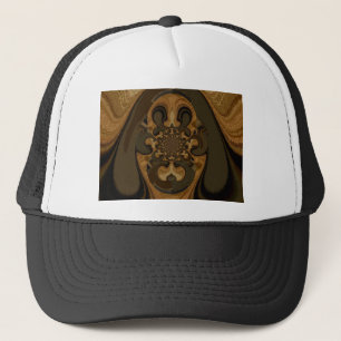 Koffie Bruine Vloeibare Kaleidoscoop Kunstprint Trucker Pet