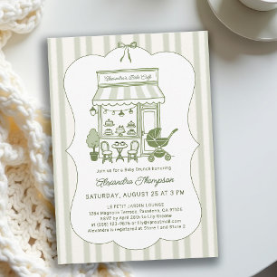 Koffie Brunch Bebe Brouwen Neutrale Baby Shower Kaart