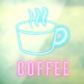 Koffie Business Neon Raamsticker (Vel 3)