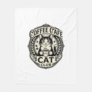Koffie Cafe Kat Grappige Kat Grafisch - Koffie Caf Fleece Deken