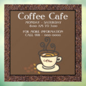 Koffie Cafe Openingstijden Winkelpui Deur Raamsticker (Vel 3)
