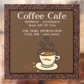 Koffie Cafe Openingstijden Winkelpui Deur Raamsticker (Vel 2)