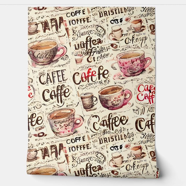 Koffie café winkel Wallpaper Behang (Afrollen)