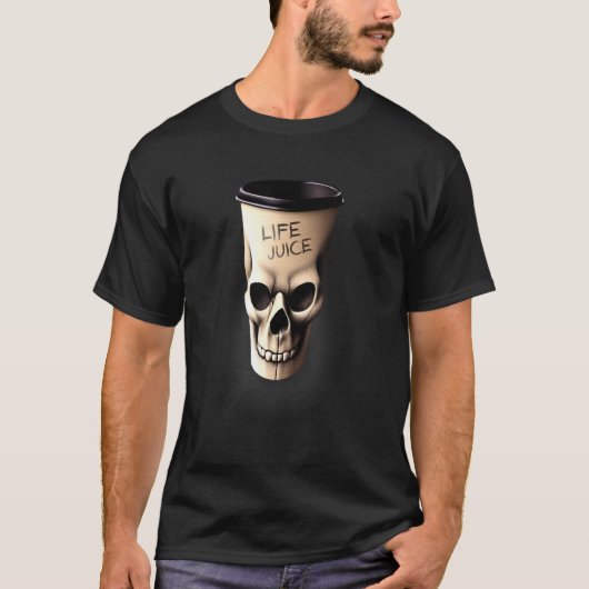 Koffie Cafeïne Halloween Cup Schedel Dood Café T-shirt (Voorkant)