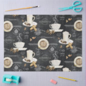 Koffie Cappuccino Mocha Typografie Art Decoupage Tissuepapier (Craft)