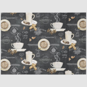 Koffie Cappuccino Mocha Typografie Art Decoupage Tissuepapier