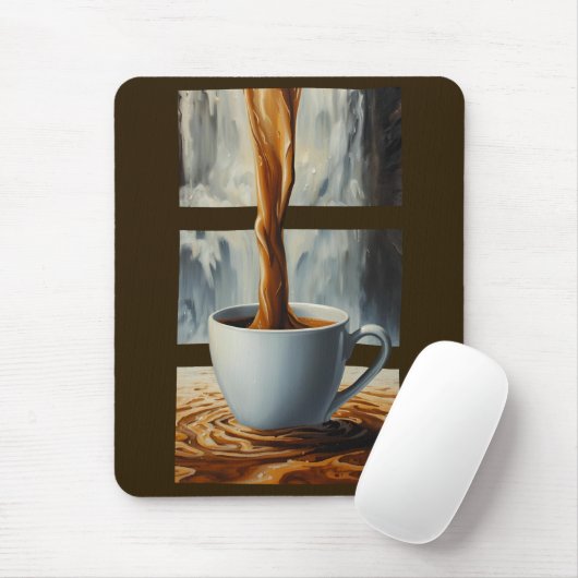 Koffie Cascade Art met Surreal Waterfall Flow Muismat (Met muis)