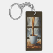 Koffie Cascade Art met Surreal Waterfall Flow Sleutelhanger (Voorkant Links)