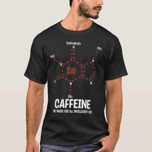 Koffie Chemische Structuur Cafeïne Molecuul Chemis T-shirt (Voorkant)
